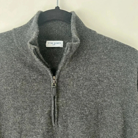 Tom James 100% cashmere 1/2 zip sweater - Picture 4 of 9